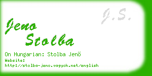 jeno stolba business card